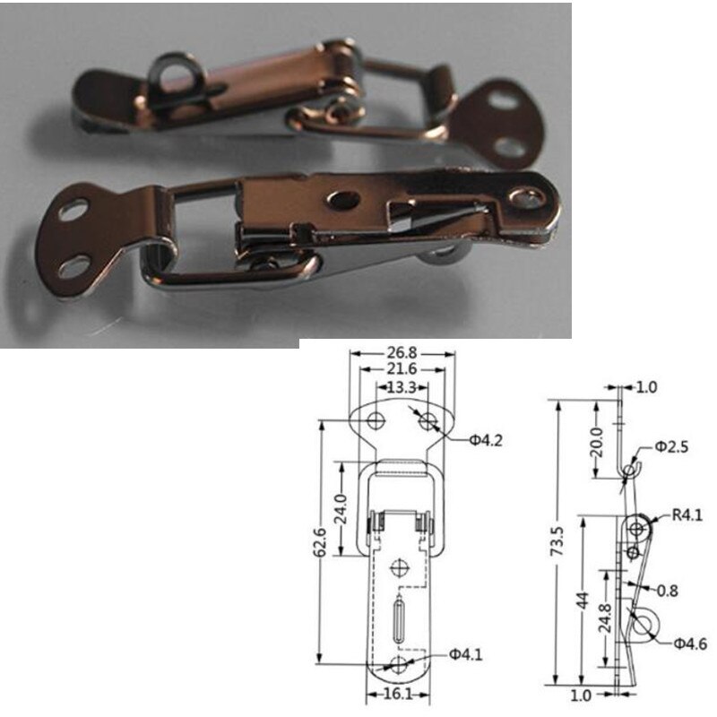Vintage Iron Duck-mouth Buckle Mini Lock Chest Box Box Suitcase Case Buckles Toggle Hasp Latch Catch Clasp,10PCs: H106