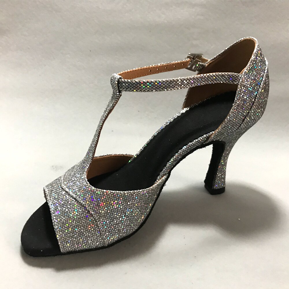 8.5cm hæle latinske dansesko til kvinder salsa sko øve sko komfortable latin sko  ms6239sg lav hæl høj hæl tilgængelig