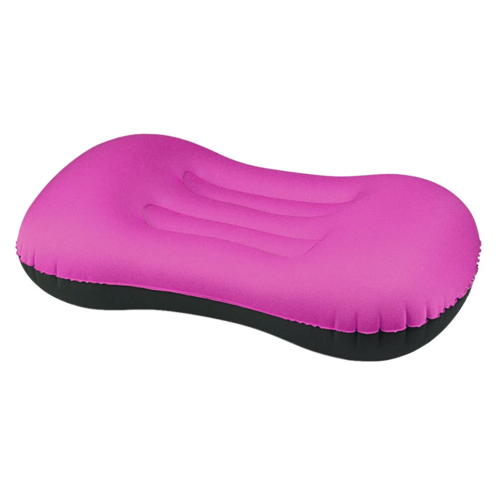 Reiskussen luchtkussen opblaasbaar dubbelzijdig flockkussen kamp strand auto vliegtuig hotel hoofdsteun bed slaapkussen: Rood