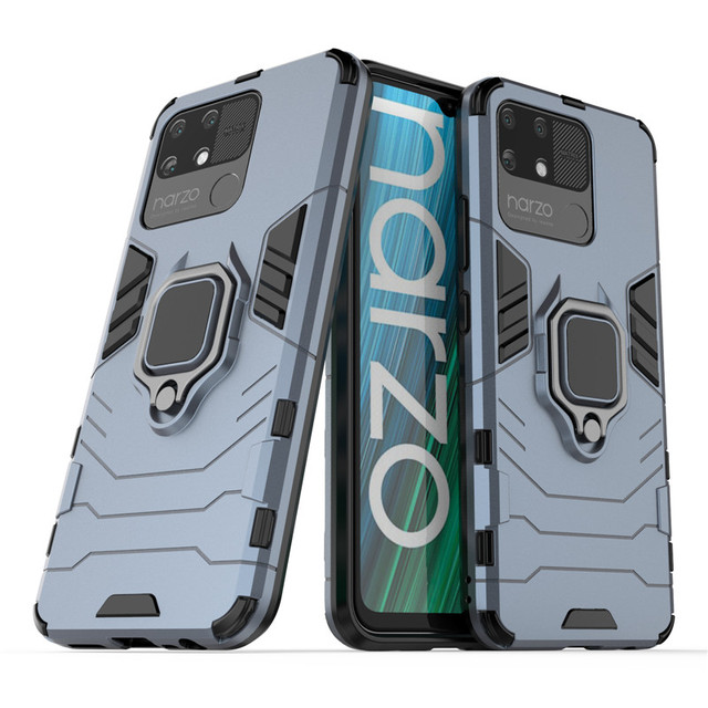 Coque pour Realme Narzo 50i/50A - Antichoc, Légère, Anti-rayures, Support Magnétique: Pour narzo 50A / Bleu