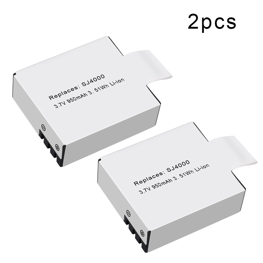 PALO SJ4000 sj4000 battery 3.7V 950mah For WiFi SJ5000 SJ6000 M10 SJ5000x Sport Action Camera DV eken H9 GIT-LB101: 2pcs