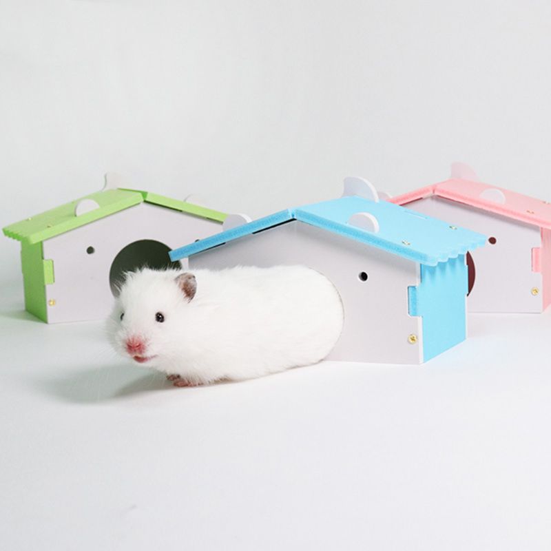 Hamster husbure til rotte mus sjov hamster reden villa farverig træ seng hus