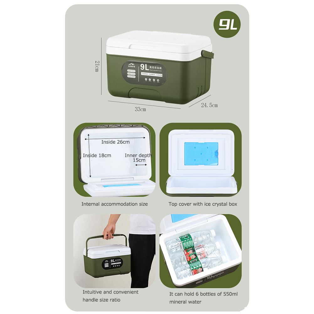 Food Preservation Box 3/5/6/9/13L Freshkeeping Incubator Large Capacity Food Storage Box Cooler Ice Bucket Camping BBQ Accessory
