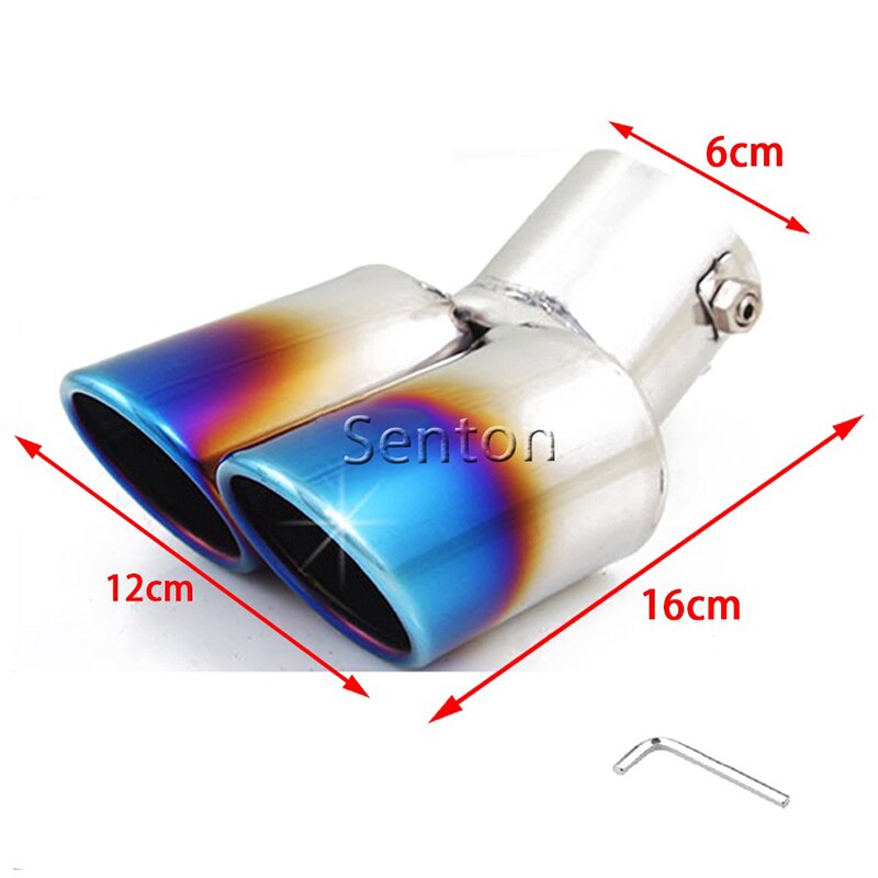 1pcs Car Twins Rear Exhaust Tip Muffler Tail Pipe Throat Modification For Kia Rio Soul Forte Accessories
