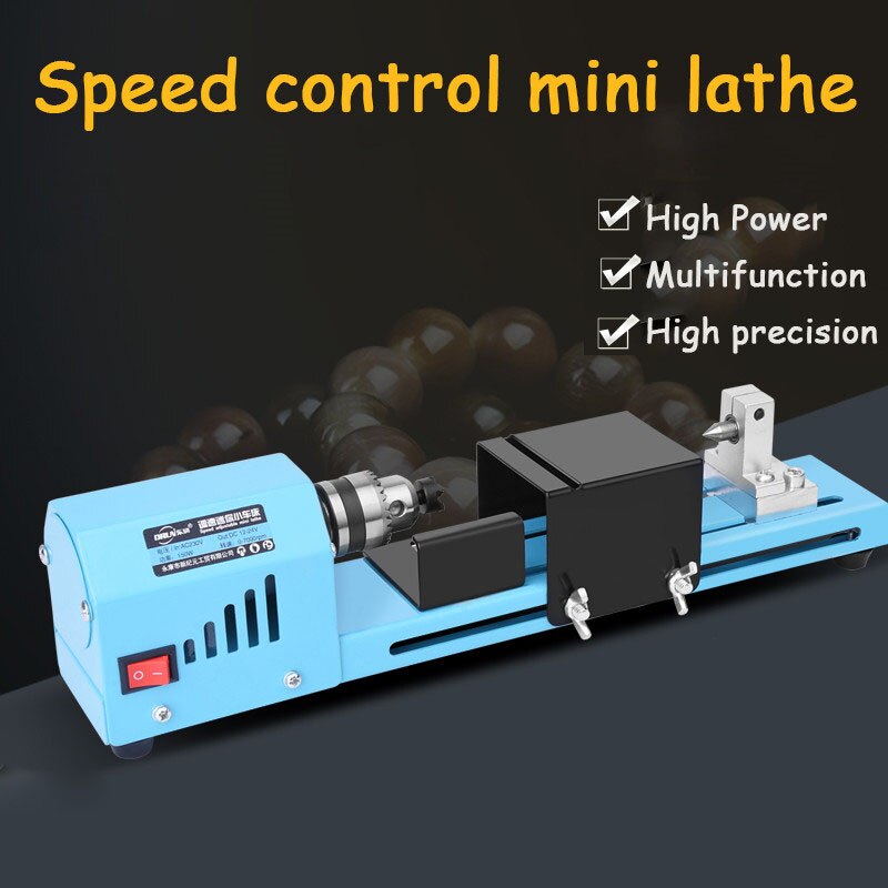 150W DIY Woodworking Pearl Lathe Machinery Electric Woodworking Mini Lathe Grinding Polishing Machine