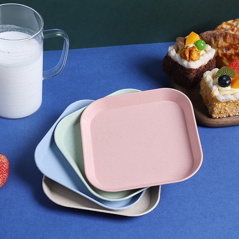 Wheat Straw Tableware Spit Bone Dish Household Plastic Wheat Dish Nordic Dining Garbage Dish Sauce Dish Small Square Plate