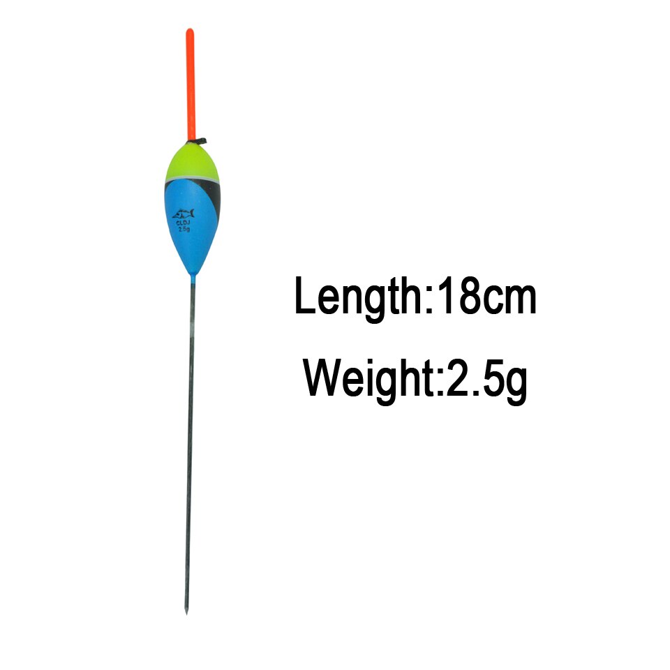 ORJD-flotador de Pesca, 10 piezas, 19cm, 2,5g, boya Vertical, señuelo de Pesca con mosca marina, flotador, accesorios de Pesca en Río: 2.5g blue