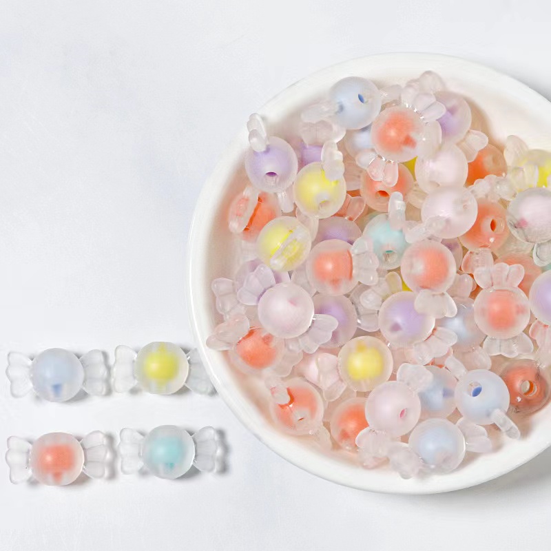 100 Uds. Cuentas acrílicas de girasol de 12mm, cuentas espaciadoras de colores mezclados transparentes mate, pulseras hechas a mano, pendientes, joya de verano: Verde