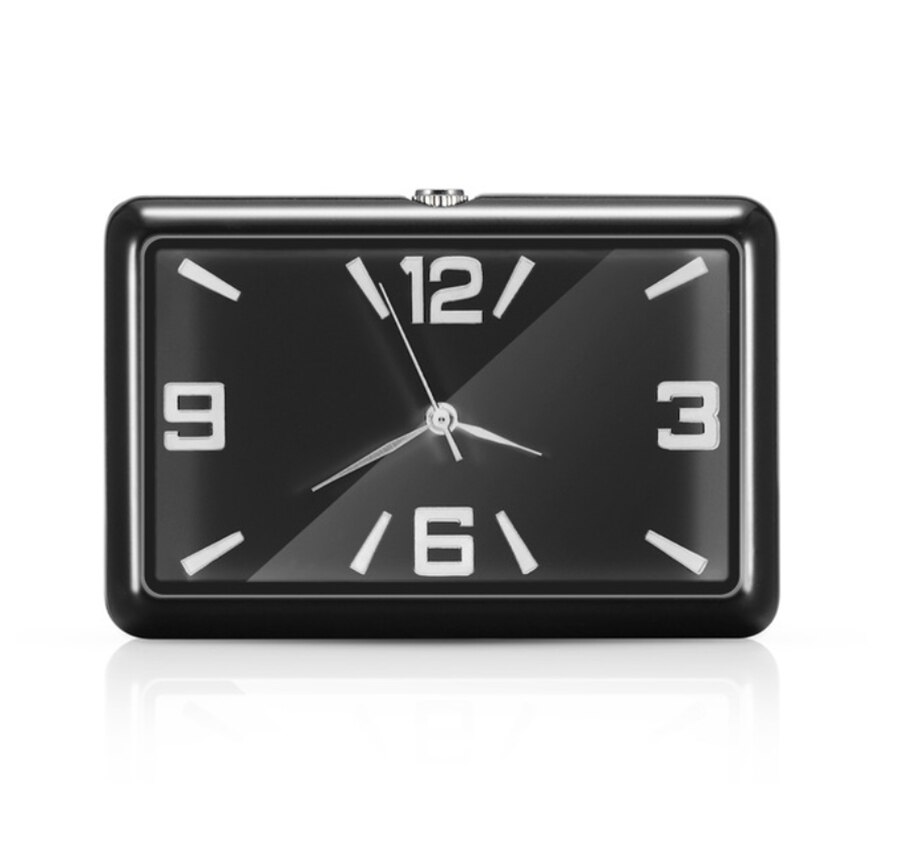 Auto Quartz Horloge Auto Interieur Stick-On Klok Hoogwaardige Auto Voertuig Dashboard Tijd Display Klok In Auto Accessoires: Black