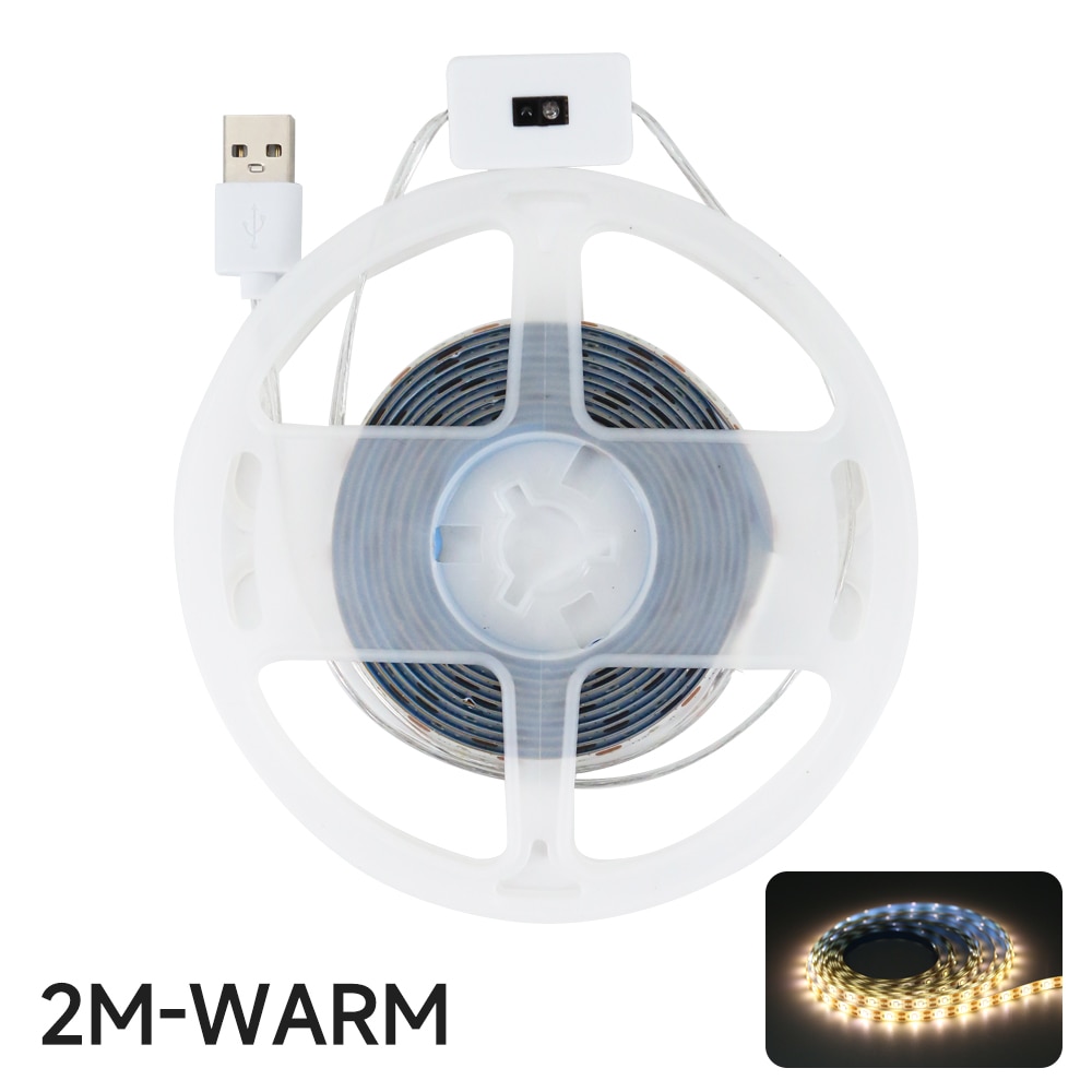 Tira de luces LED con Sensor de encendido y apagado, luz de fondo con USB, CC de 5V, barrido manual, TV, cocina, debajo del gabinete: Azul oscuro