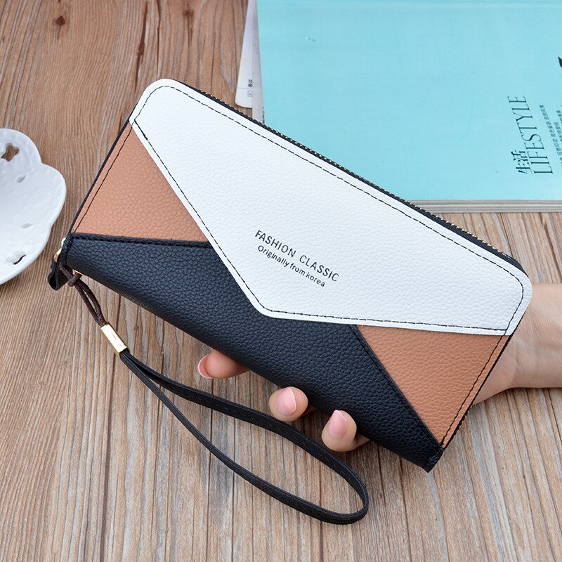 concepteur bracelet portefeuilles femmes Patchwork embrayage femme longue grande porte-carte sac à main dames sac à main téléphone sac à main