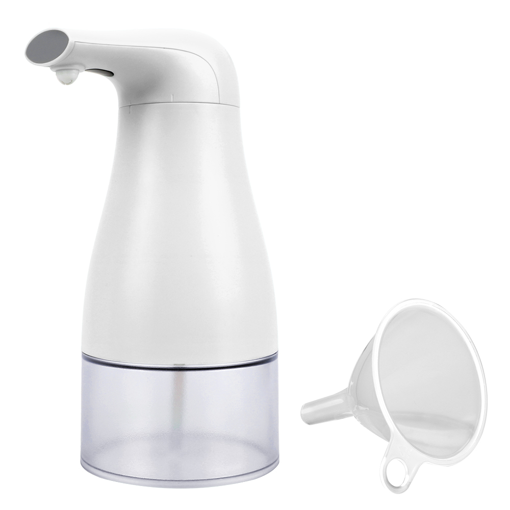 250ml Blue/ White Automatic Sensor Soap Dispenser Touchless Foaming Soap Dispenser Bathroom Kitchen Soap Bottle Battery Powered: White