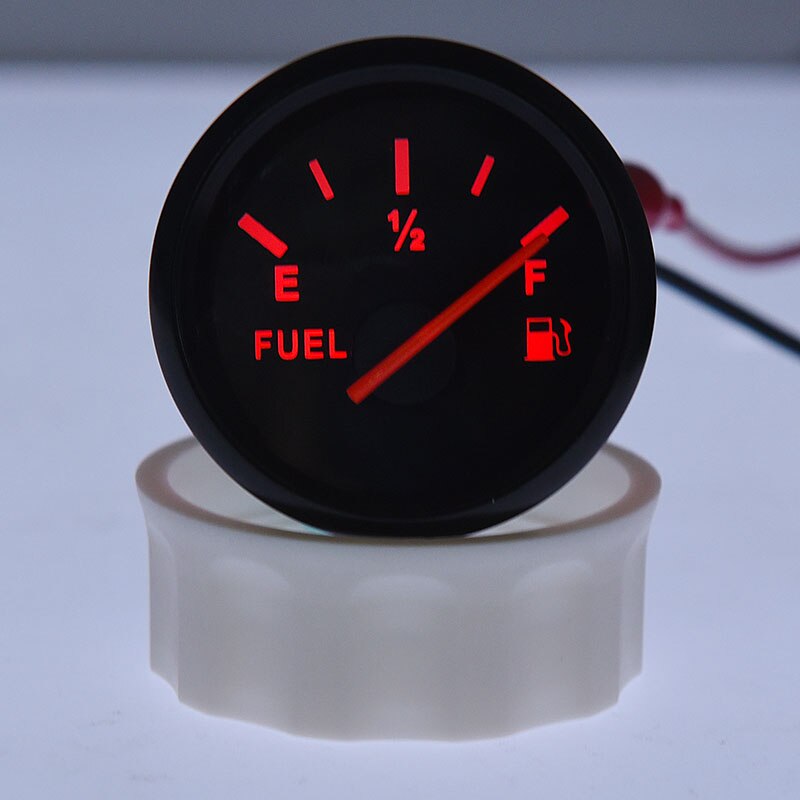 0-190 Ohm Fuel Level Gauge With Fuel Level Sensor 52mm Fuel Level Meter With Red Backlight Oil Indicator Range 100-500mm Sensor