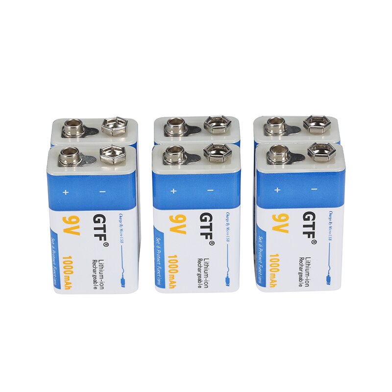 9V 1000mAh li-ion Rechargeable battery Micro USB Batteries lithium for Multimeter Microphone Toy Remote Control