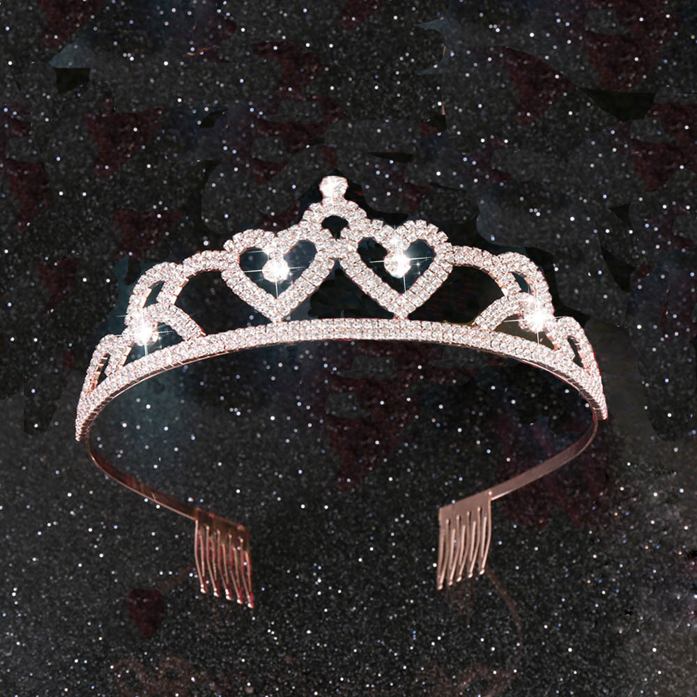 AINAMEISI Rhinestone tiary ślubne opaski do włosów akcesoria kryształowe korony dla kobiet dziewczynki kwiatowe ślubne peruki imprezowe biżuteria: 10 gold