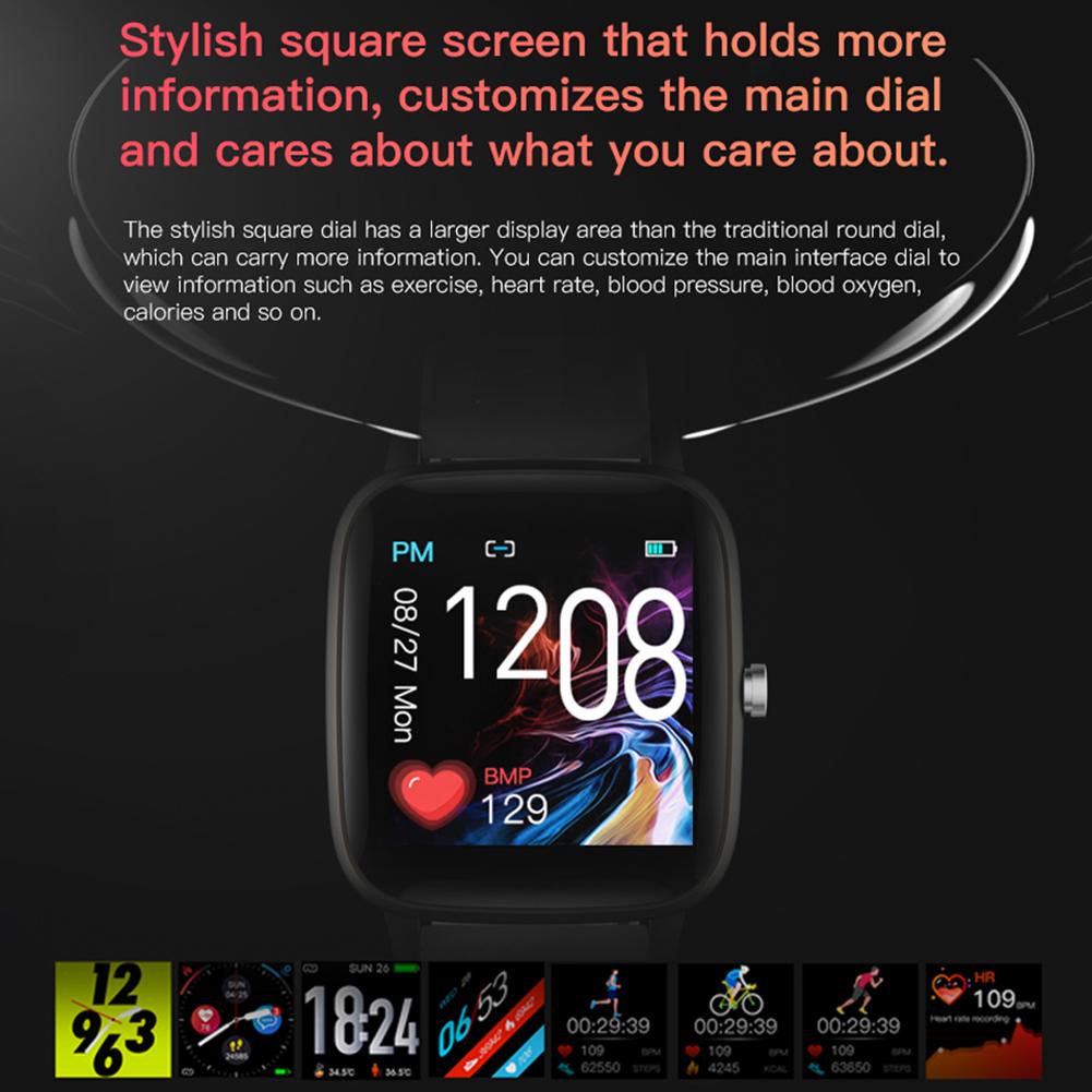 T98 Smart Bracelet Fitness Tracker Smart Watch Heart Rate Body Temperature Monitor Step Calorie Counter IP67 Waterproof