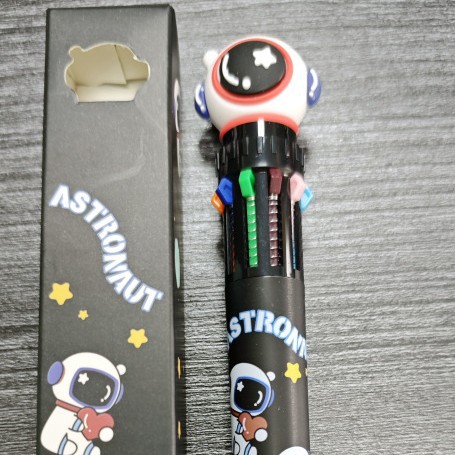 1 stücke Zehn farben kugelschreiber Karikatur Nette Farbe durch typ Multi funktionale unterschrift stift 12 farben neutral stift malerei preis: Grün