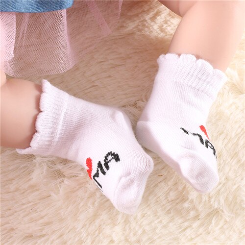 neue SchöNe Weiche Baby Socken Neugeborenen Kleinkind Kleinkind freundlicher Mädchen Jungen Streifen Baumwolle Liebe Mutter/Papa Socken 0 ~ 3 monate: M