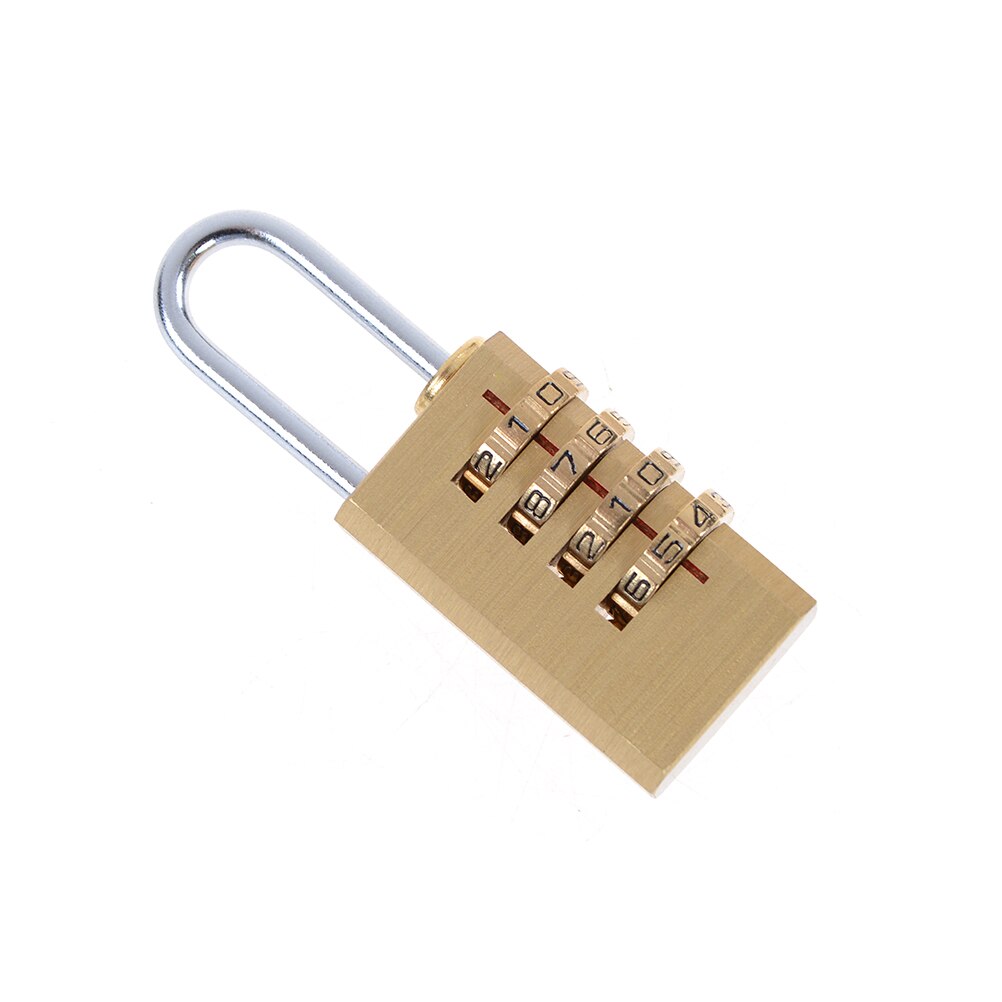 1Pc Messing Mini 4 Cijfers Aantal Wachtwoord Code Lock Combinatie Hangslot Pad Lock Resettable Voor Reizen Bag Deur 6cm X 2Cm X 1Cm