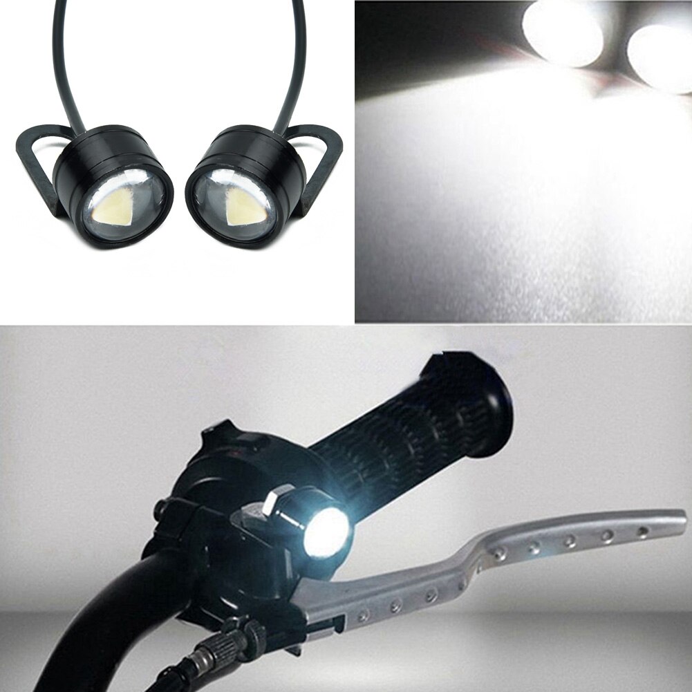 Universal 2 pçs motocicleta led farol moto condução spotlight rua moto nevoeiro ponto cabeça luz da lâmpada da motocicleta elétrica
