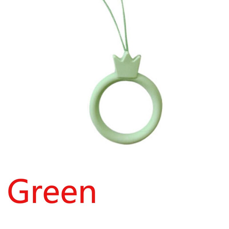 Coloful leuke mobiele telefoon lanyard Siliconen ring ring accessoires Mobiele telefoon U schijf universal siliconen breukvast korte: Green