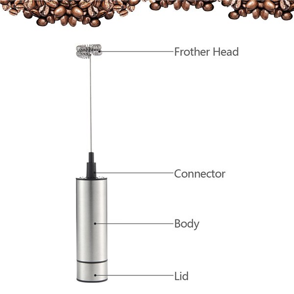 Elektrische Handheld Melkopschuimer Foamer Dubbele Lente Triple Lente Garde Hoofd Roerwerk Blender Mixer Stirrer Koffie Maker Tool: Double Spring