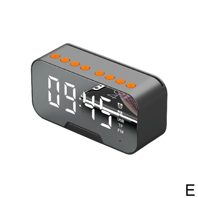 Portable Led Mirror Digital Alarm Clock Wireless Bluetooth Alarm Clock Speaker J8T4: black1