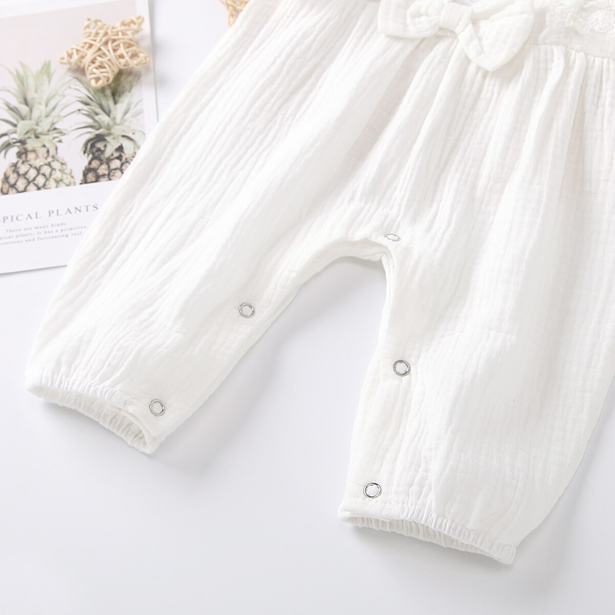 Baby Girl Cotton Linen Romper Two-piece Clothes Set Sleeveless Round Collar Jumpsuit Headdress Pink/ White/ Purple/ Green/Yellow