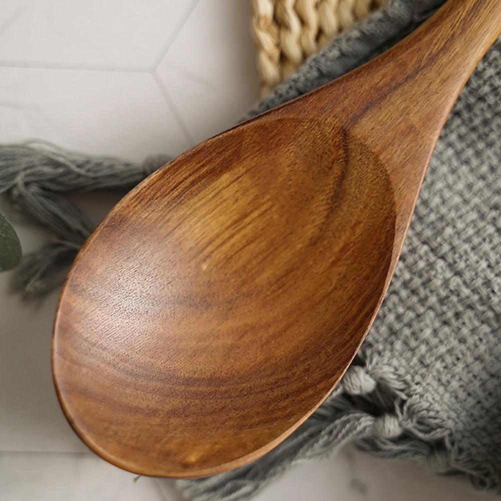 Tenedor Retro de madera reutilizable para ensalada, Sushi, cuchara para Pasta, utensilio de cocina