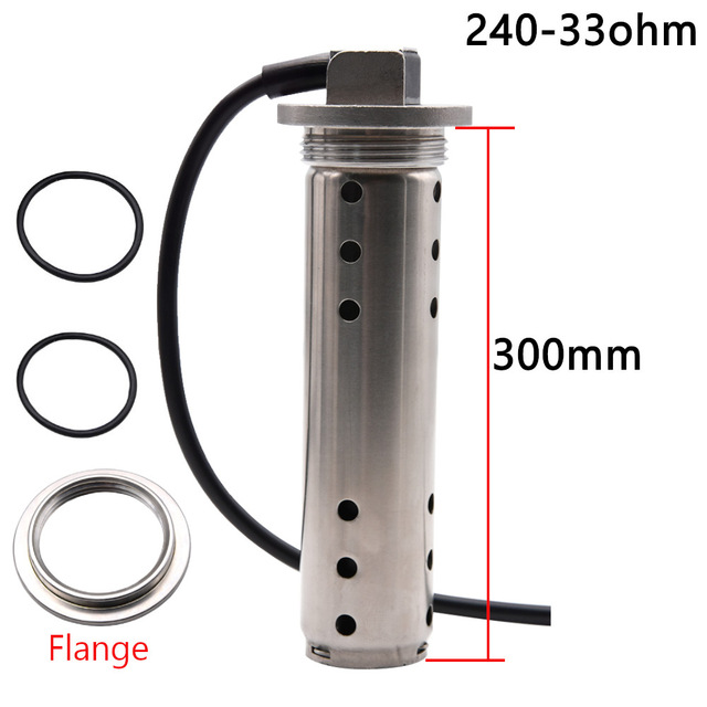 150/200/250MM Stainless Steel Sewage Level Sensors Meter Sending Unit 0~190ohm 240-33Ohm Sewage Level Gauge sensor with Flange: 240-33ohm 300mm