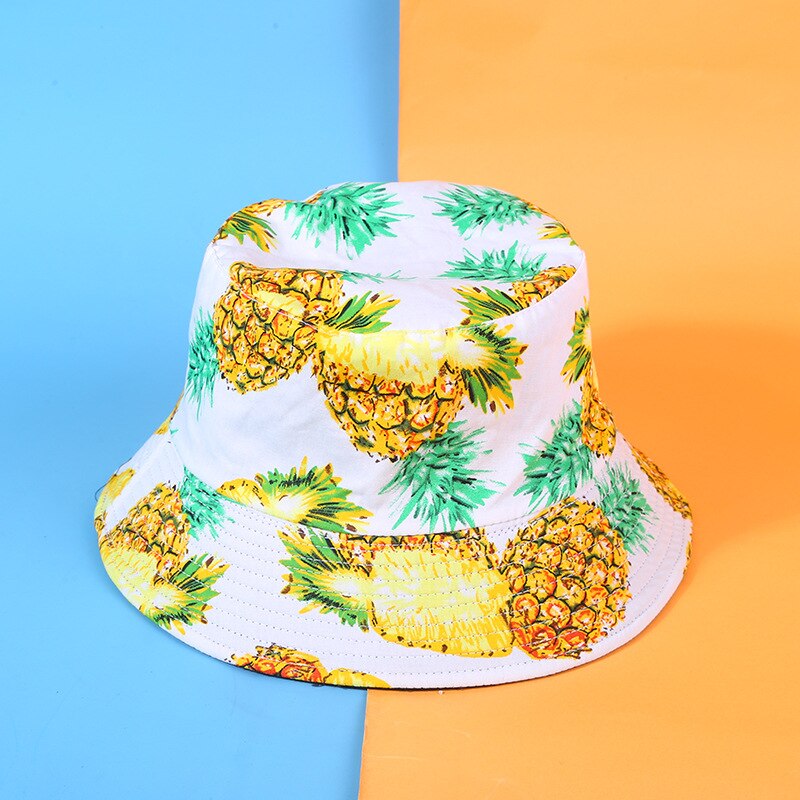 Avocado kapelusz typu Bucket kobiety męskie lato Panama kapelusz Hip-Hop czapki dwustronny nadruk z owocami banan arbuz plaża kapelusz rybaka: 02