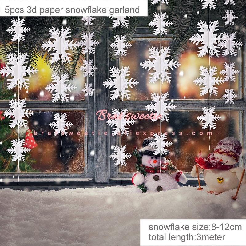 Isdronning prinsesse fest snefnug baggrund til fotografering vinyl baggrund vinter fødselsdagsfest dekorationer børn vægindretning: 5pc sne krans