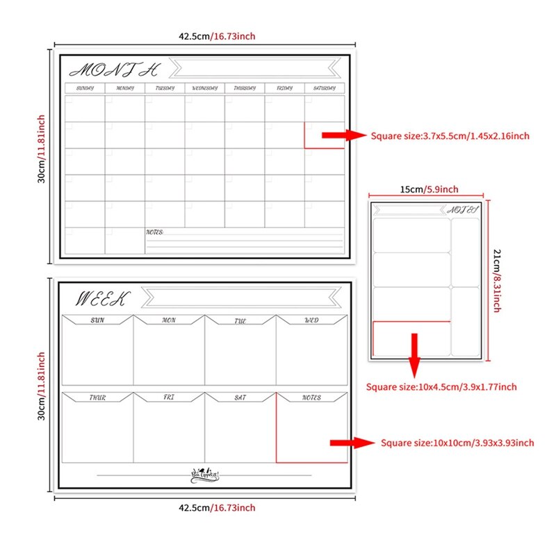 Office Day Week And Month Planner Magnetic Schedule Whiteboard Week Planner Set For Office School Home Refrigerator Stickers