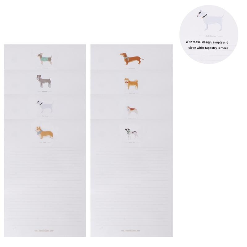8 Set/80pcs Letter Papers Cartoon Cute Pets Pattern Kraftpaper Dogs Pattern Writing Paper Note Paper Letter Stationery Paper