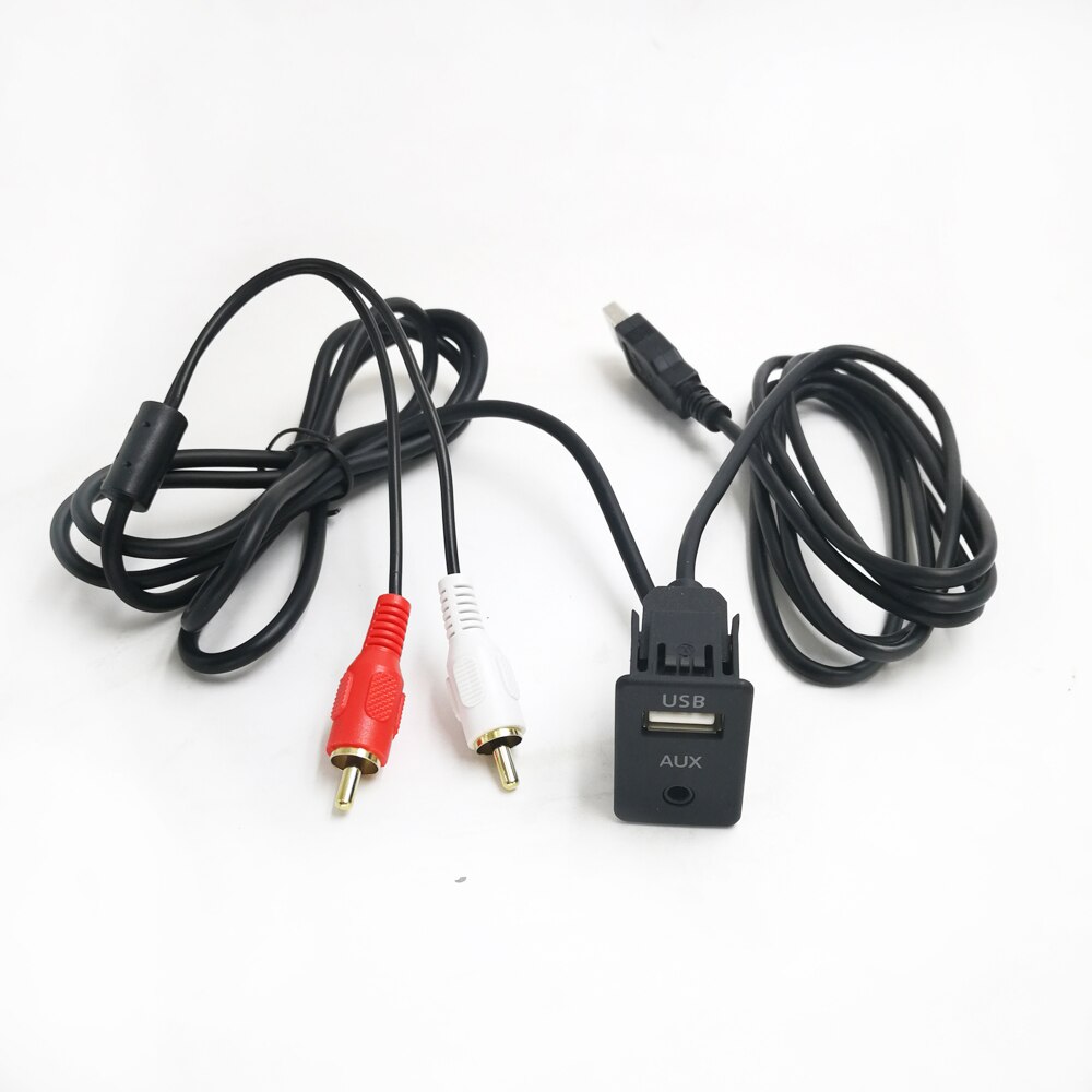Biurlink 100CM Car Radio CD Changer RCA USB Port Extend Wiring 2RCA to 3.5mm Jack USB Adapter for Alpine Pioneer Sony