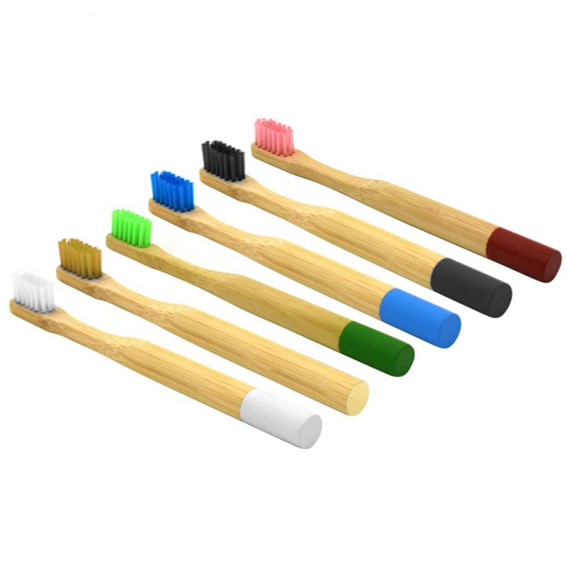 6 cores crianças escova de dentes de bambu crianças macio degradável perfeito para os dentes sensíveis crianças caixa de escova de dentes naturais cuidado oral