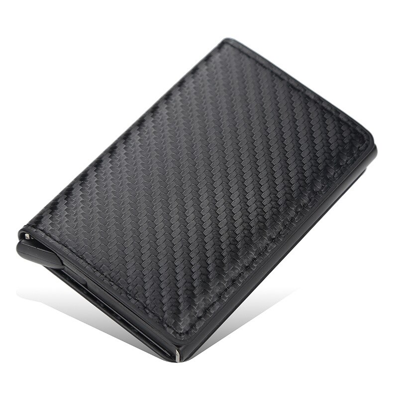 Cartera inteligente para hombre , Tarjetero con cierre Rfid, billetera de aluminio de Metal para negocios y crédito, Mini cartera para tarjetas de mujer: stly2-black