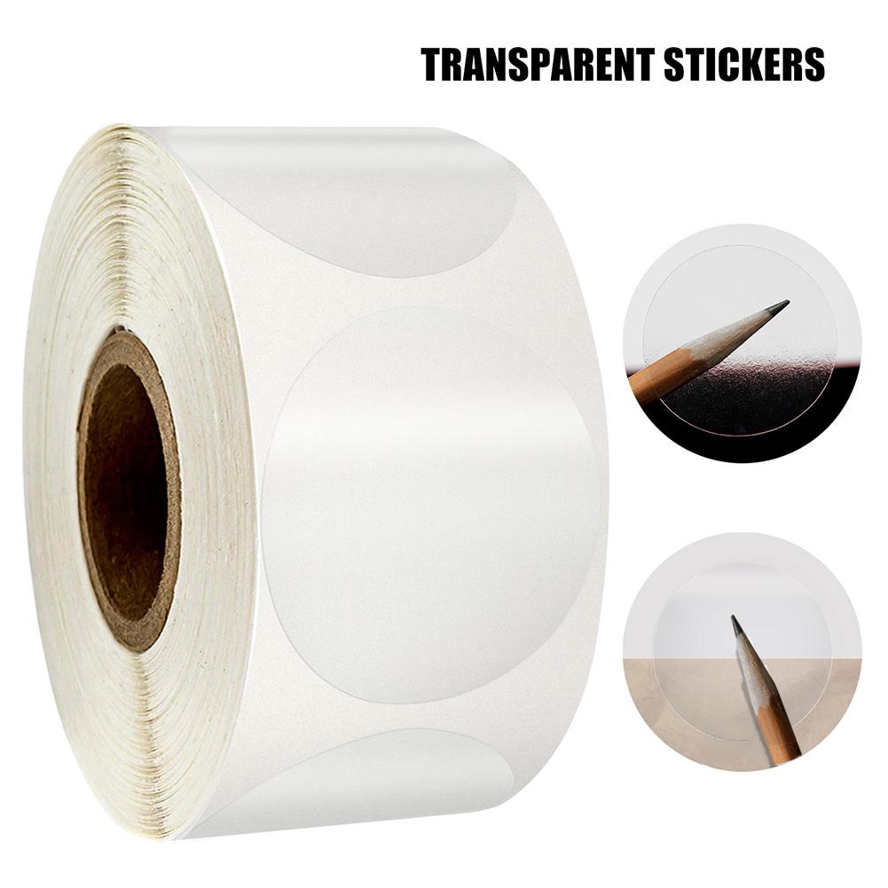 500 stuks ronde transparante multifunctionele waterdichte zelfklevende stickers, ronde pvc-stickers, doorzichtige feestzegels, verpakkingsetiketten: Default Title
