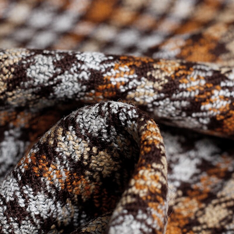 Pearlsilk Plaid Yarn Dyed Tweed Wool Garment Materials Autumn dress jacket Diy clothes fabrics