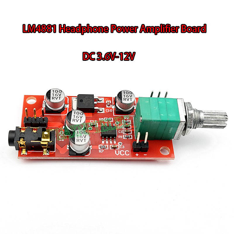 LM4881 Headphone Power Amplifier Board Preamp Preamplifier Module DC 3.6V-12V