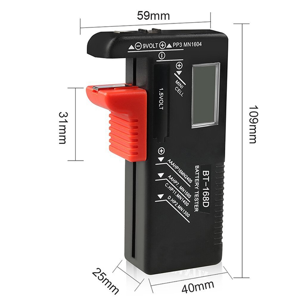 Digitale Batterie Tester 9V/1,5 V/AA/AAA Batterie Kapazität Tester Geschmack Zelle Volt Prüfer Universal- batterie Tester BT-168D Energie
