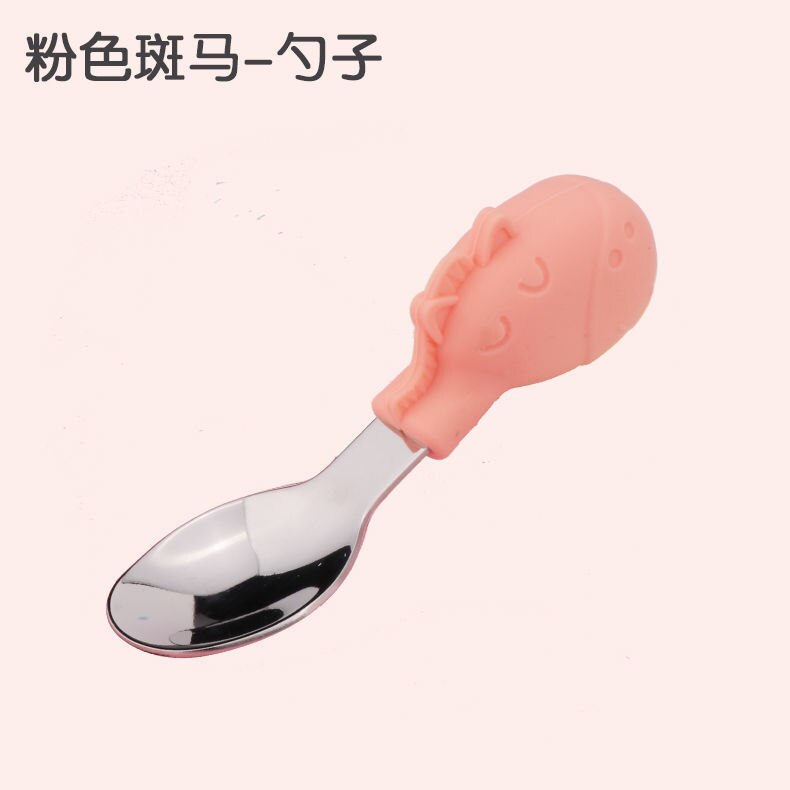 Baby Gadgets Tableware Set Children Utensil Stainless Steel Toddler Dinnerware Cutlery Cartoon Infant Food Feeding Spoon Fork: E
