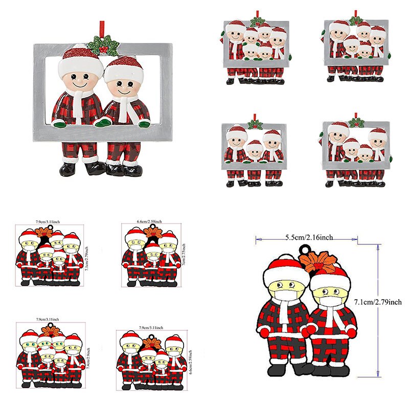 Mascarilla facial DIY de Navidad para Familia, decoración de árbol de Navidad con muñeco de nieve, adornos colgantes, decoración para el hogar,