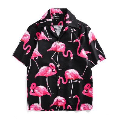 Conjuntos de vacaciones de verano Mr.1991IN, trajes de playa hawaianos de estilo Tropical con estampado de flamencos para hombres, camisas cortas, traje de dos piezas: STK812612 / L