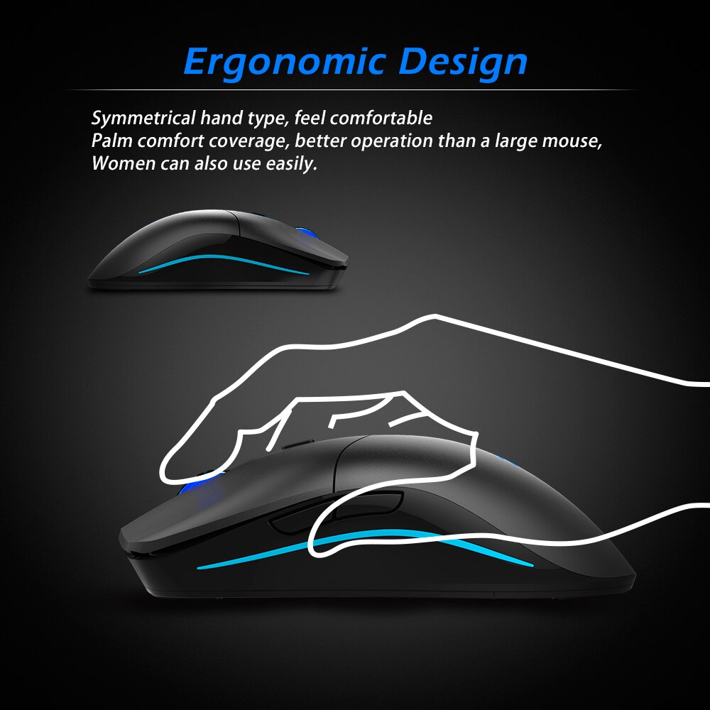 2.4G bezprzewodowa mysz mysz do gier 6 przycisk wyciszenia 3600DPI ergonomiczne myszy na laptopa Macbook PC pod mysz do gier