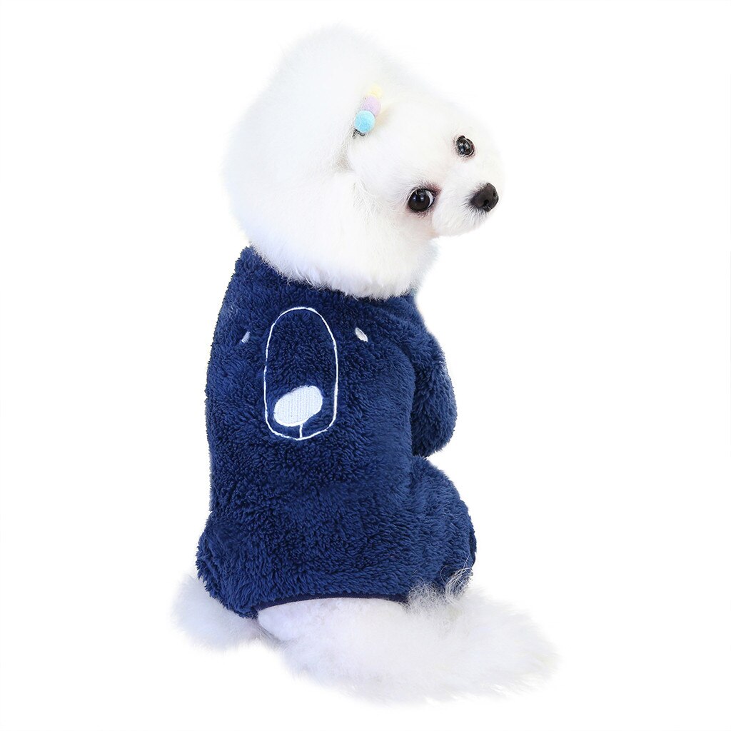 Winter Casual Adidog Pet Dog Kleding Capuchon Jas Kleding Voor Hond Leuke Soft Casual Cartoon Print # g5: Blauw / S