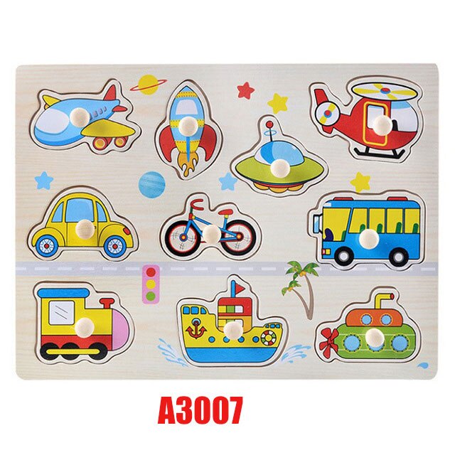 30cm Kid Early educational toys baby hand grasp wooden puzzle toy alphabet and digit learning education child wood jigsaw toy: A3007