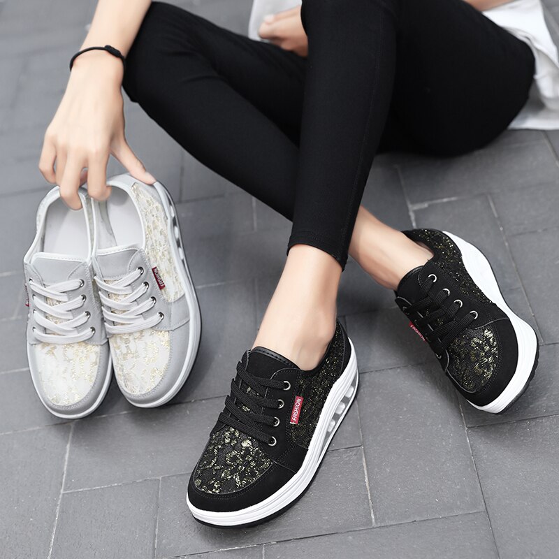 Mozbon Toning Shoes for Women - Height Increasing Platform Sneakers - FREE FLEXIBLE Technology - Spring Summer Autumn
