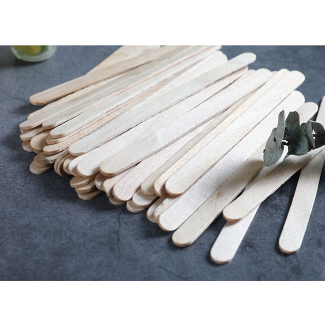 50Pcs Popsicle Stick DIY Wooden Craft Ice Cream Sticks Funny Ice Cream Stick Kids Handwork Art Crafts Toys Cake Tools