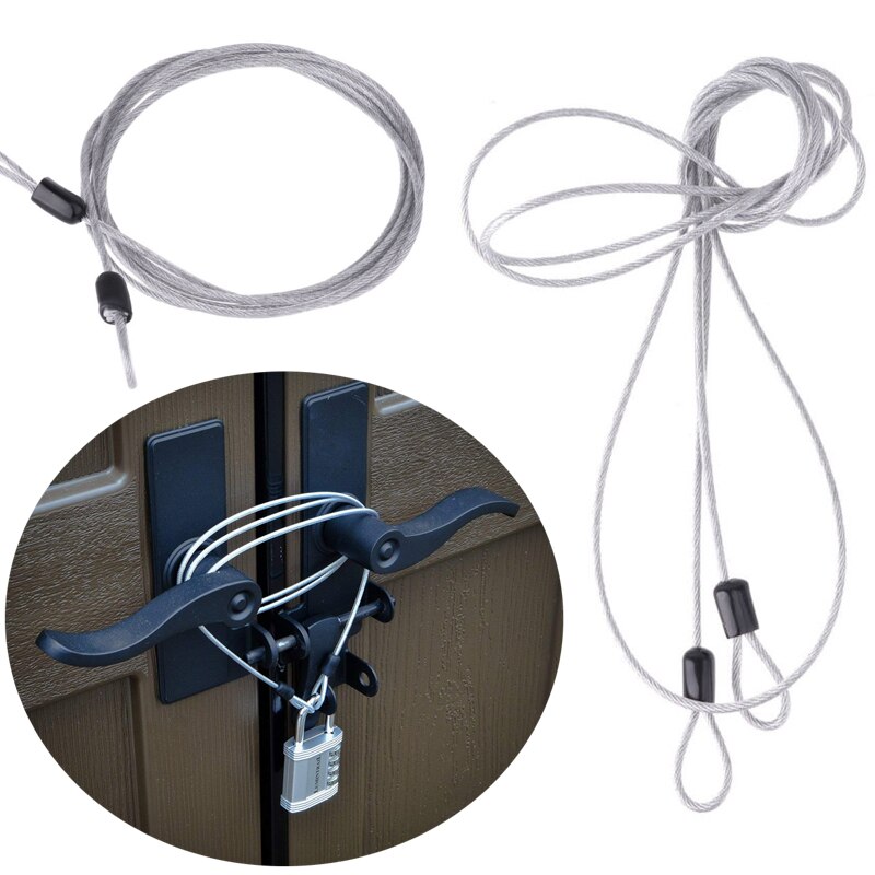 2 Veiligheid Loop Kabel Fietsen Lock Sluiting Zware Bagage Tas Veiligheid Draad Herbruikbare Dubbele Lus Anti Diefstal Vaste metalen Touw